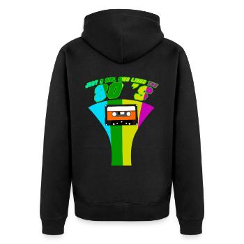 80s Party Girl 80s Disco - Unisex Premium Organic Zip Hoodie - black - Back - Nico (187cm)