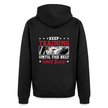 Taekwondo Continuez à vous entraîner jusqu’à ce que le fighter fight sport - Veste à capuche bio Premium Unisexe - noir - Dos - Nico (187cm)