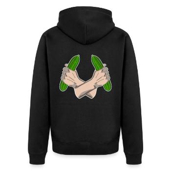 Gurke Gemüsegärtner Gurken - Unisex Premium Bio Zip Hoodie - Schwarz - Hinten - Nico (187cm)
