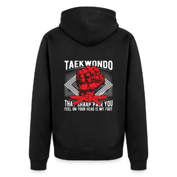 Taekwondo Ce combattant de douleur pointu Combat Karaté - Veste à capuche bio Premium Unisexe - noir - Dos - Nico (187cm)
