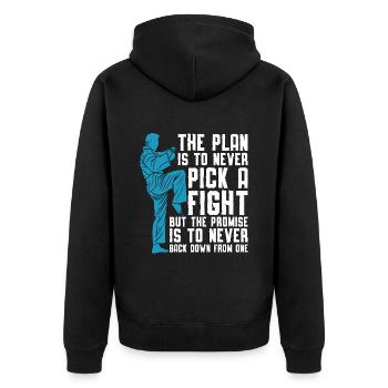 Taekwondo The Plan Is Fighter Fight Sport Fighters - Unisex Premium Organic Zip Hoodie - black - Back - Nico (187cm)