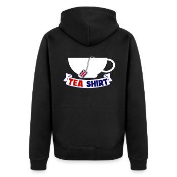 Tea shirt for tea drinkers - Unisex Premium Organic Zip Hoodie - black - Back - Nico (187cm)