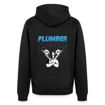Plombier Outil Construction Plomberie Tuyauterie Plombiers - Veste à capuche bio Premium Unisexe - noir - Dos - Nico (187cm)