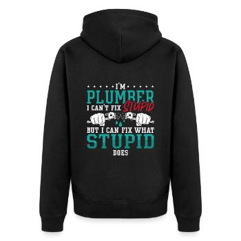 Plombier Je ne peux pas réparer stupide plomberie Plombiers - Veste à capuche bio Premium Unisexe - noir - Dos - Nico (187cm)