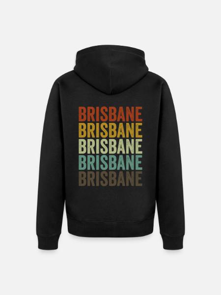 Brisbane Australia Retro Vintage - Unisex Premium Organic Zip Hoodie - black