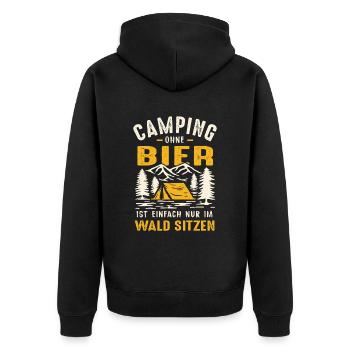 Camper sans bière, c’est juste s’asseoir dans la forêt - Veste à capuche bio Premium Unisexe - noir - Dos - Nico (187cm)