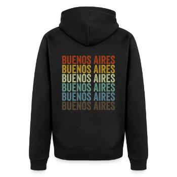 Buenos Aires Argentine Rétro Vintage - Veste à capuche bio Premium Unisexe - noir - Dos - Nico (187cm)