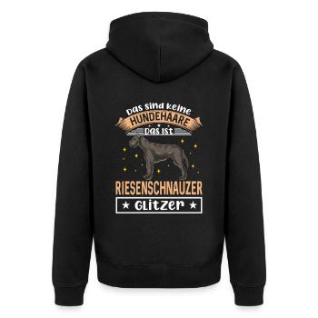 Das Sind Keine Hundehaare Das Ist Riesenschnauzer - Unisex Premium Bio Zip Hoodie - Schwarz - Hinten - Nico (187cm)
