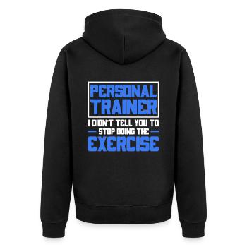 Fitness Workout Motivation Entraîneur personnel - Veste à capuche bio Premium Unisexe - noir - Dos - Nico (187cm)