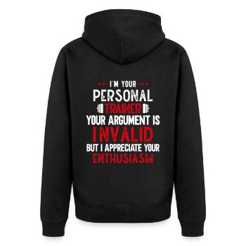 Fitness Workout Motivation Entraîneur personnel - Veste à capuche bio Premium Unisexe - noir - Dos - Nico (187cm)