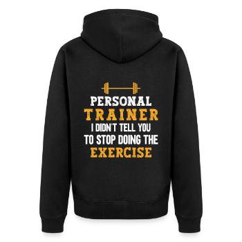 Fitness Workout Motivation Entraîneur personnel - Veste à capuche bio Premium Unisexe - noir - Dos - Nico (187cm)