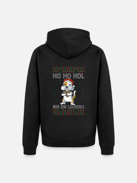 Hund Weihnachten - Unisex Premium Bio Zip Hoodie - Schwarz