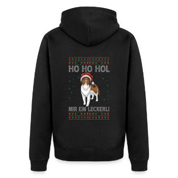 Shetland Sheepdog Weihnachten - Unisex Premium Bio Zip Hoodie - Schwarz - Hinten - Nico (187cm)