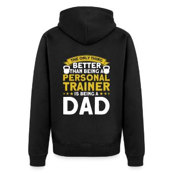 Fitness Workout Motivation Entraîneur personnel - Veste à capuche bio Premium Unisexe - noir - Dos - Nico (187cm)