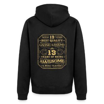 13 Geburtstag 13 Jahre Mann 13 jahre legende 13 - Unisex Premium Bio Zip Hoodie - Schwarz - Hinten - Nico (187cm)