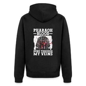 Pharaoh Blood Runs Through My Veins Ancient Egypt - Unisex Premium Organic Zip Hoodie - black - Back - Nico (187cm)