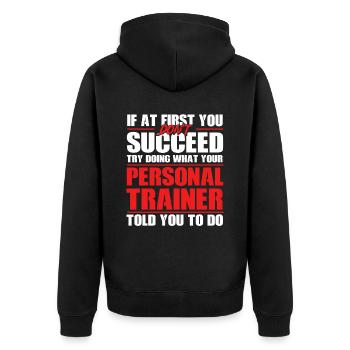 Fitness Workout Motivation Entraîneur personnel - Veste à capuche bio Premium Unisexe - noir - Dos - Nico (187cm)