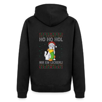 Yorkshire Terrier Weihnachten - Unisex Premium Bio Zip Hoodie - Schwarz - Hinten - Nico (187cm)