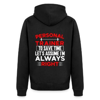 Fitness Workout Motivation Entraîneur personnel - Veste à capuche bio Premium Unisexe - noir - Dos - Nico (187cm)