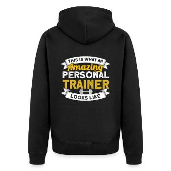 Fitness Workout Motivation Entraîneur personnel - Veste à capuche bio Premium Unisexe - noir - Dos - Nico (187cm)