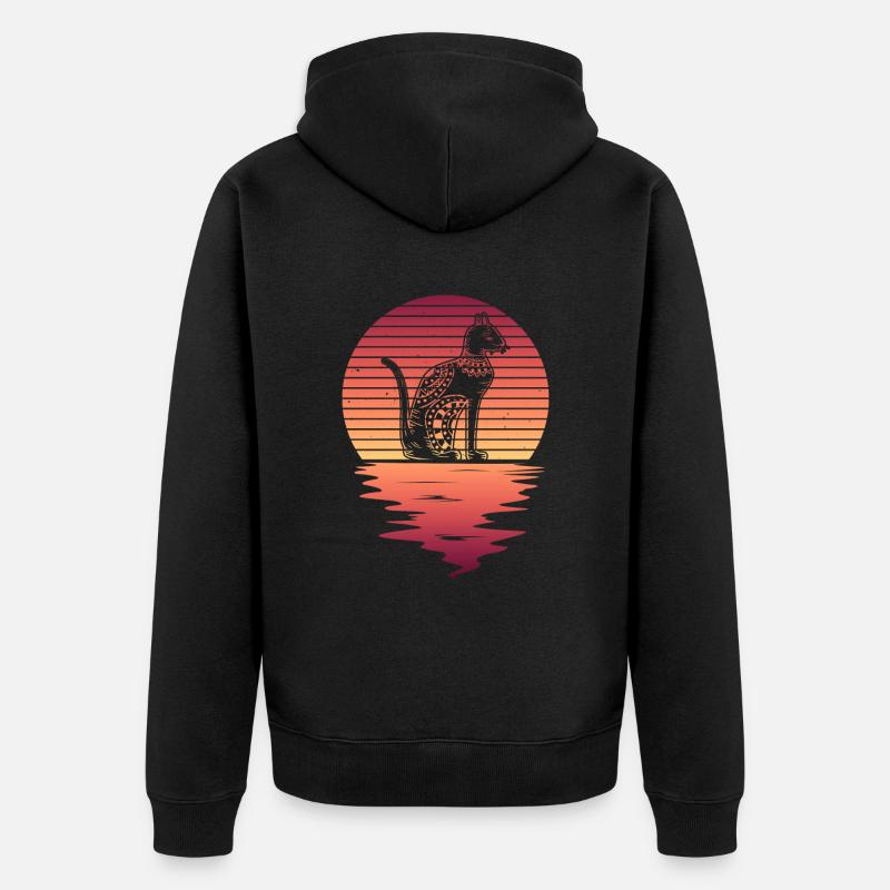 Chat Mythologie égyptienne Egypte ancienne - Veste à capuche bio Premium Unisexe - noir