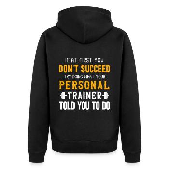 Fitness Workout Motivation Entraîneur personnel - Veste à capuche bio Premium Unisexe - noir - Dos - Nico (187cm)