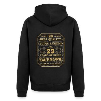 23 birthday 23 years man 23 years legendary 23 - Unisex Premium Organic Zip Hoodie - black - Back - Nico (187cm)