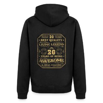 26 Geburtstag 26 Jahre Mann 26 jahre legende 26 - Unisex Premium Bio Zip Hoodie - Schwarz - Hinten - Nico (187cm)
