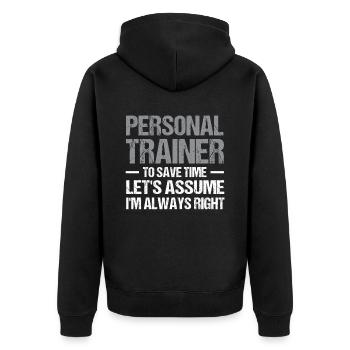 Fitness Workout Motivation Entraîneur personnel - Veste à capuche bio Premium Unisexe - noir - Dos - Nico (187cm)