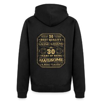 30 Geburtstag 30 Jahre Mann 30 jahre legende 30 - Unisex Premium Bio Zip Hoodie - Schwarz - Hinten - Nico (187cm)
