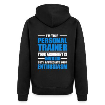 Fitness Workout Motivation Entraîneur personnel - Veste à capuche bio Premium Unisexe - noir - Dos - Nico (187cm)