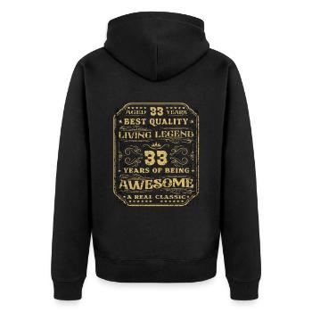 33 Geburtstag 33 Jahre Mann 33 jahre legende 33 - Unisex Premium Bio Zip Hoodie - Schwarz - Hinten - Nico (187cm)