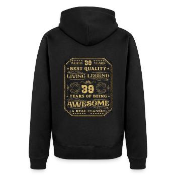 39 Geburtstag 39 Jahre Mann 39 jahre legende 39 - Unisex Premium Bio Zip Hoodie - Schwarz - Hinten - Nico (187cm)