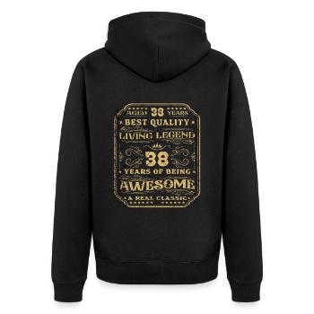 38 Geburtstag 38 Jahre Mann 38 jahre legende 38 - Unisex Premium Bio Zip Hoodie - Schwarz - Hinten - Nico (187cm)