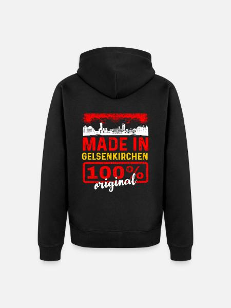 Halle - Unisex Premium Bio Zip Hoodie - Schwarz