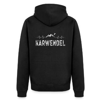 Skifahren Ski Karwendel - Unisex Premium Bio Zip Hoodie - Schwarz - Hinten - Nico (187cm)