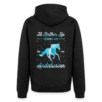 Monter à cheval andalou - Veste à capuche bio Premium Unisexe - noir - Dos - Nico (187cm)