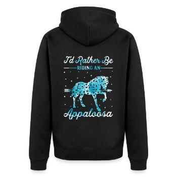 Monter un cheval Appaloosa - Veste à capuche bio Premium Unisexe - noir - Dos - Nico (187cm)
