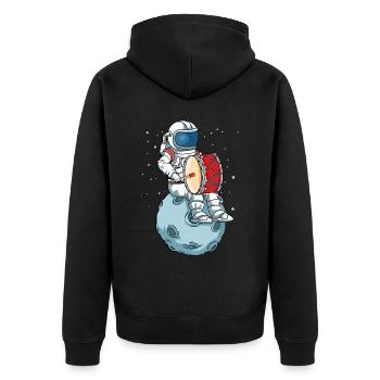 Große Trommel Big Band Orchester Bassdrum Trommel - Unisex Premium Bio Zip Hoodie - Schwarz - Hinten - Nico (187cm)