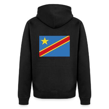 Drapeau officiel de la République démocratique du Congo - Veste à capuche bio Premium Unisexe - noir - Dos - Nico (187cm)