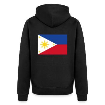 Offizielle philippinische Flagge Philippine Country Pride - Unisex Premium Bio Zip Hoodie - Schwarz - Hinten - Nico (187cm)