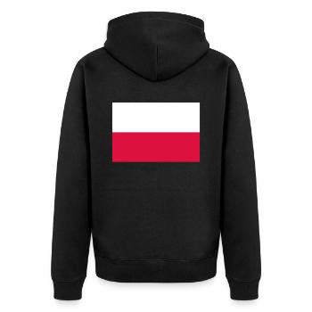 Drapeau officiel de la Pologne Fierté du pays polonais - Veste à capuche bio Premium Unisexe - noir - Dos - Nico (187cm)