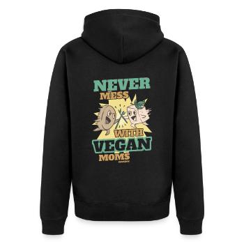 Ne jouez pas avec les mamans végétaliennes - Veste à capuche bio Premium Unisexe - noir - Dos - Nico (187cm)