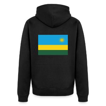 Offizielle Ruanda Flagge Ruandan Country Pride - Unisex Premium Bio Zip Hoodie - Schwarz - Hinten - Nico (187cm)