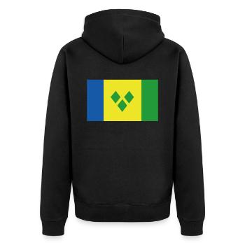 Drapeau officiel de Saint-Vincent Pays Vincentien - Veste à capuche bio Premium Unisexe - noir - Dos - Nico (187cm)