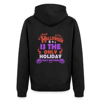 Conception de fête d’Halloween - Veste à capuche bio Premium Unisexe - noir - Dos - Nico (187cm)