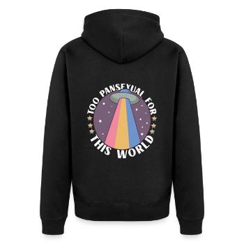 Pansexual LQBTQ - Unisex Premium Organic Zip Hoodie - black - Back - Nico (187cm)