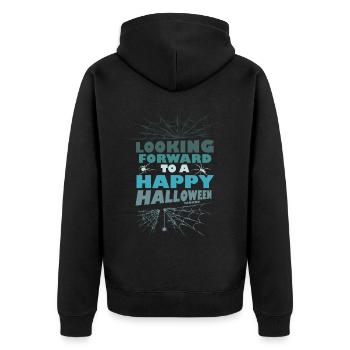 I'm looking forward to Halloween - Unisex Premium Organic Zip Hoodie - black - Back - Nico (187cm)
