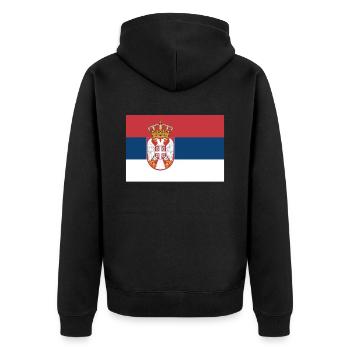 Drapeau officiel de la Serbie Serbe Serbe Country Pride - Veste à capuche bio Premium Unisexe - noir - Dos - Nico (187cm)