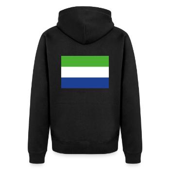 Official Sierra Leone Flag Sierra Leonian Country - Unisex Premium Organic Zip Hoodie - black - Back - Nico (187cm)